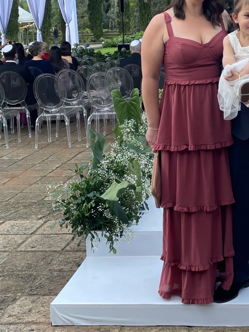 Lulus Sophisticated Occasion Rusty Rose Bustier Lace-up Maxi Dress Pink - Size L - Picture 2 of 2